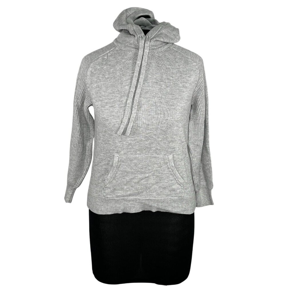 Style & Co Womens Gray Long Sleeve Hoodie Pullover Sweater SP